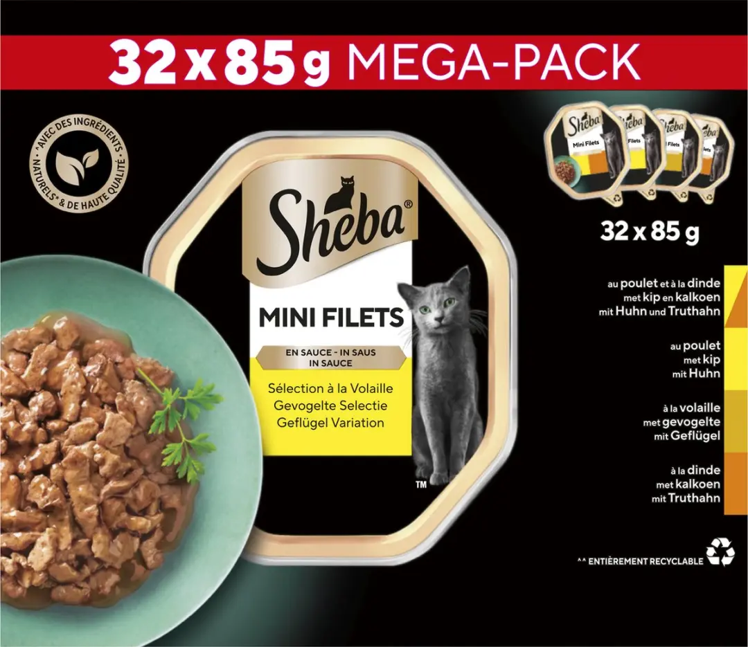 Sheba Mini Filets Gevogelte in Saus 32x85g
