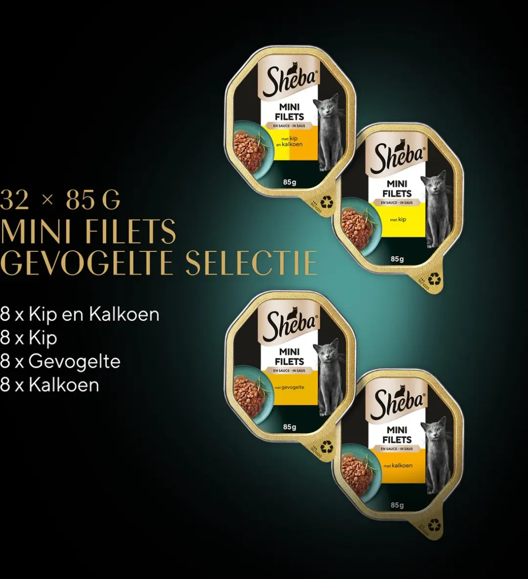 Sheba Mini Filets Gevogelte in Saus 32x85g