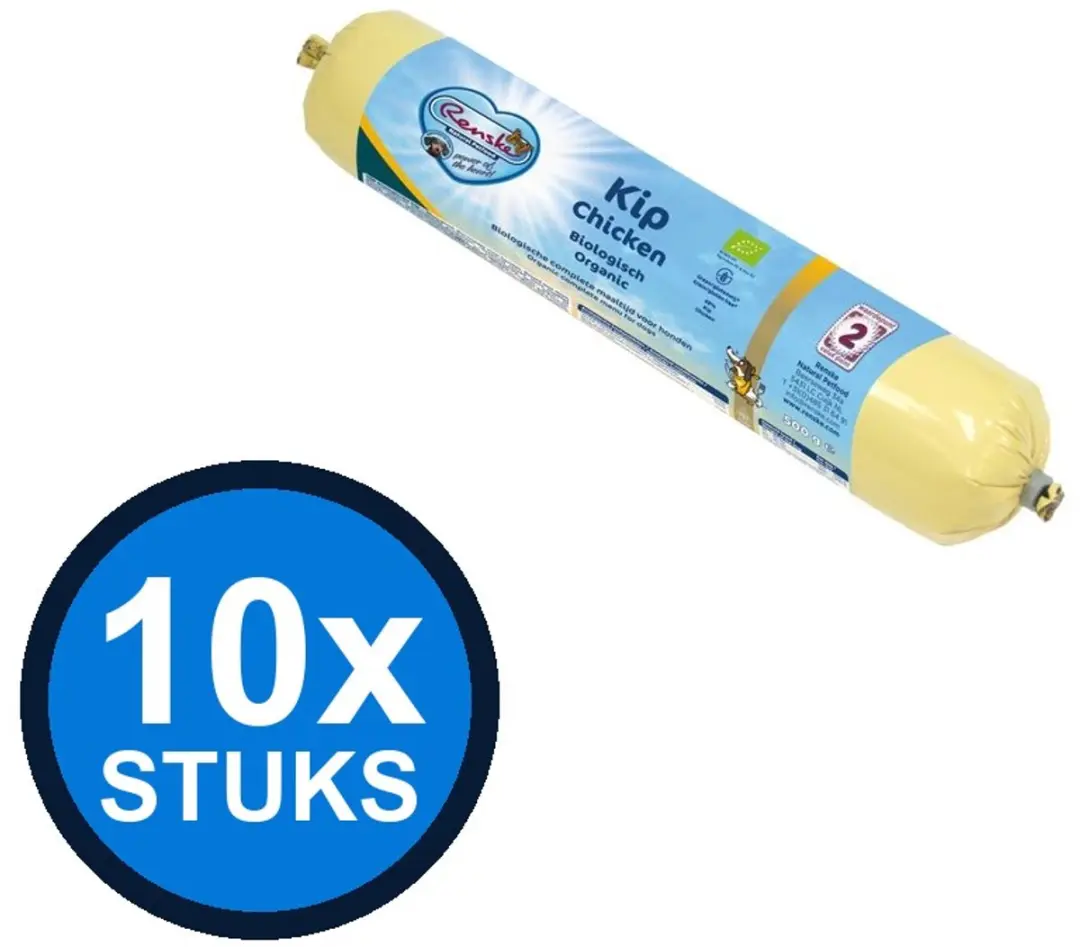 Renske Vers Hondworst Rund GRAANVRIJ Biologisch 500g