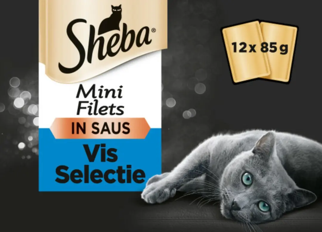 Sheba Mini Filets Adult Kattenvoer Vis Selectie - 4x4 Stuks