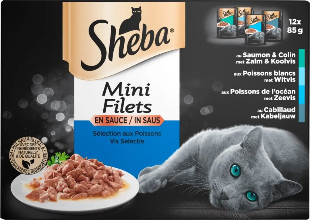 Sheba Mini Filets Adult Kattenvoer Vis Selectie - 4x4 Stuks