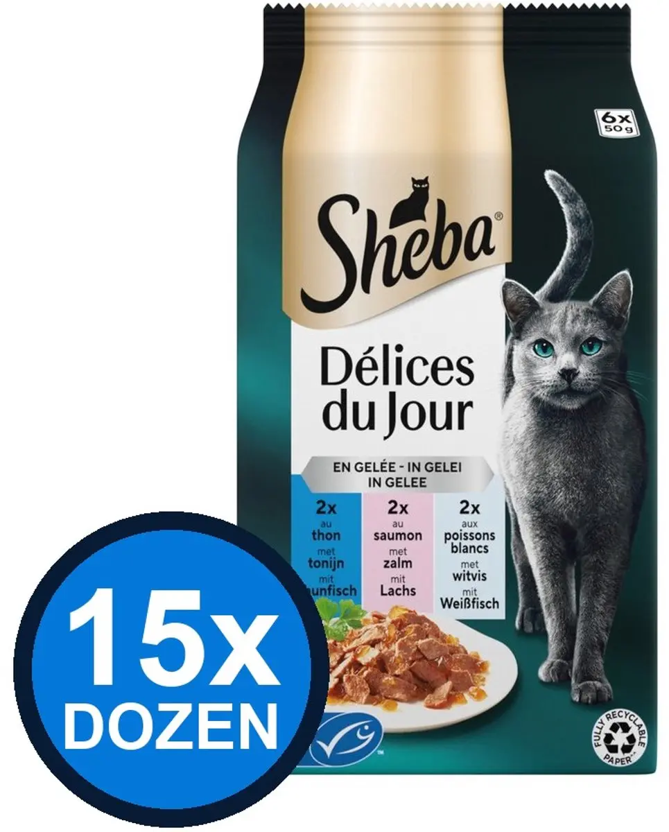 Sheba Delices Du Jour Gelei Vis Sel Kattenvoer Natvoer