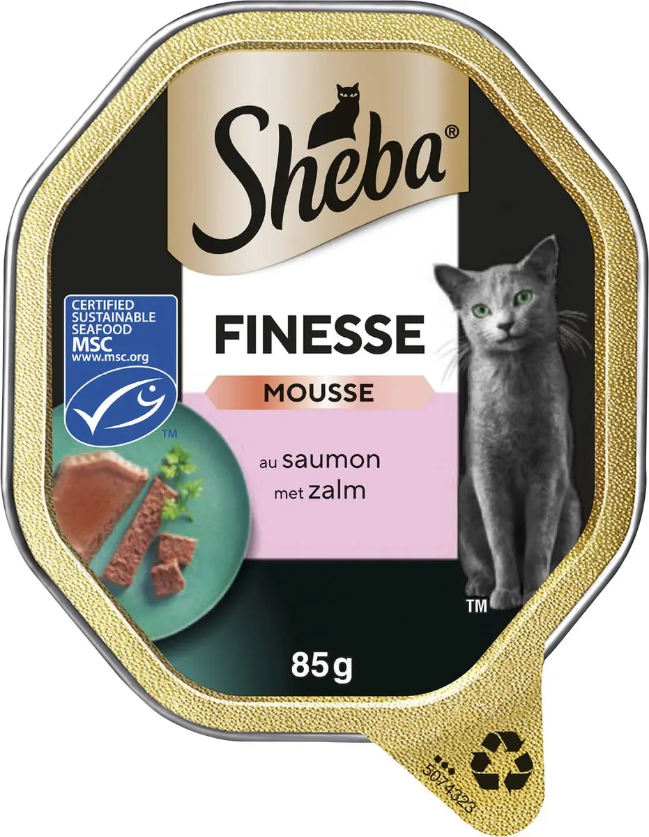 Sheba Finesse Mousse Zalm - 22 Kuipjes 85g - afbeelding 6 van 6