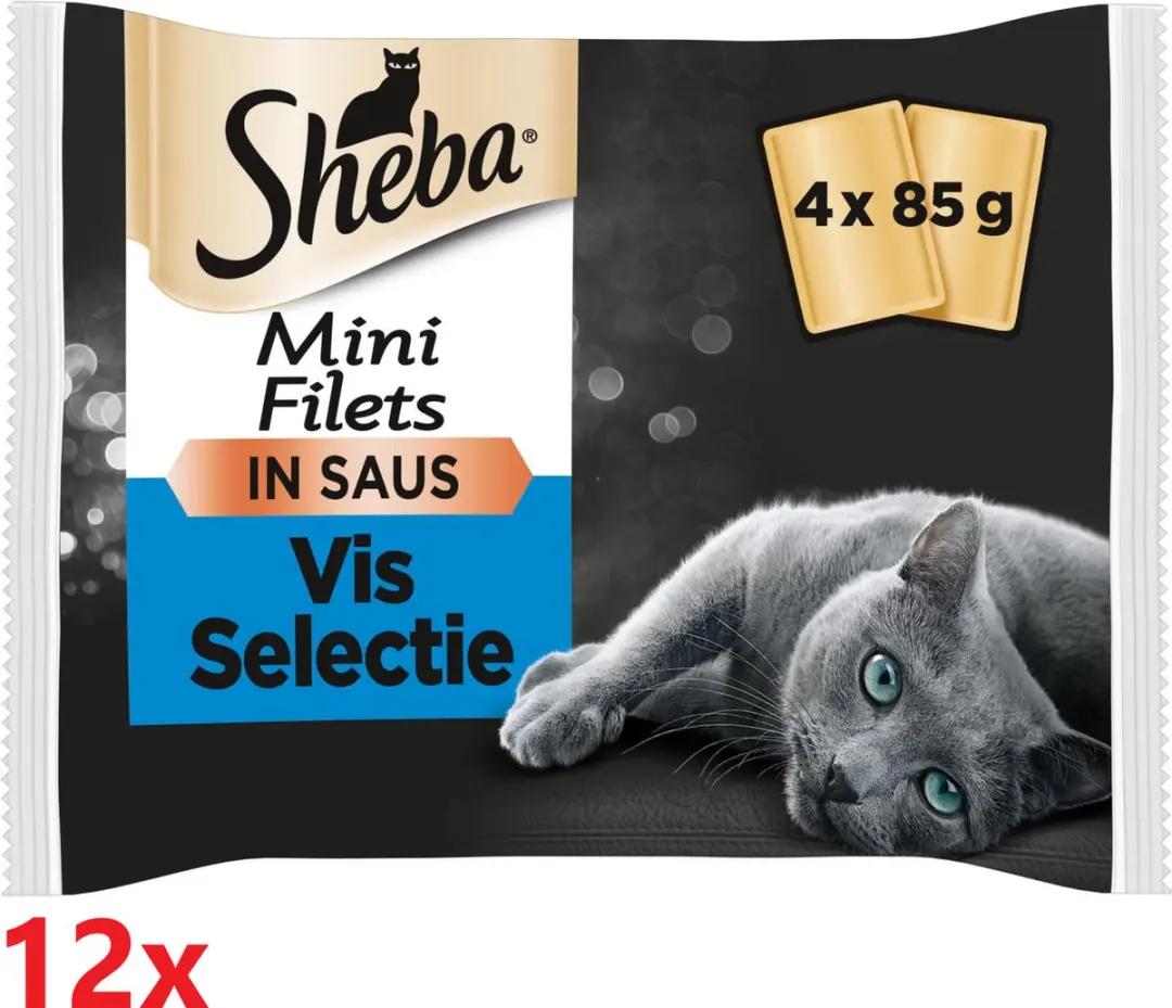 Sheba Mini Filets in Saus Vis Selectie 48 Stuks