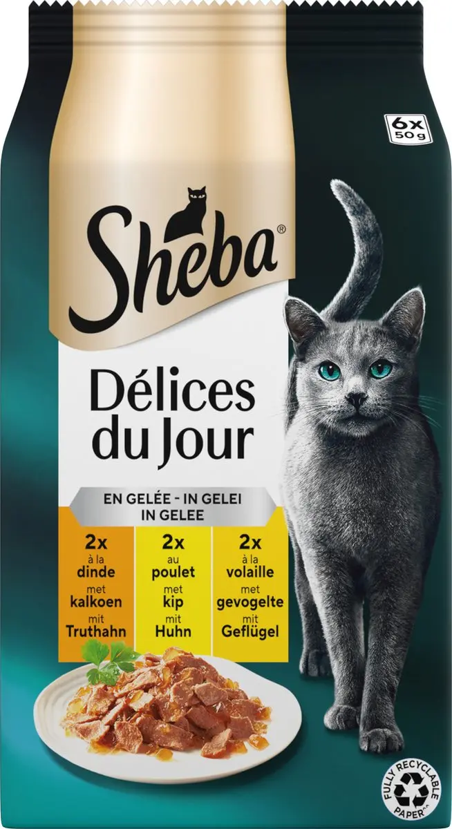 Sheba Délices du Jour Gevogelte Selectie Natvoer - 36x50g