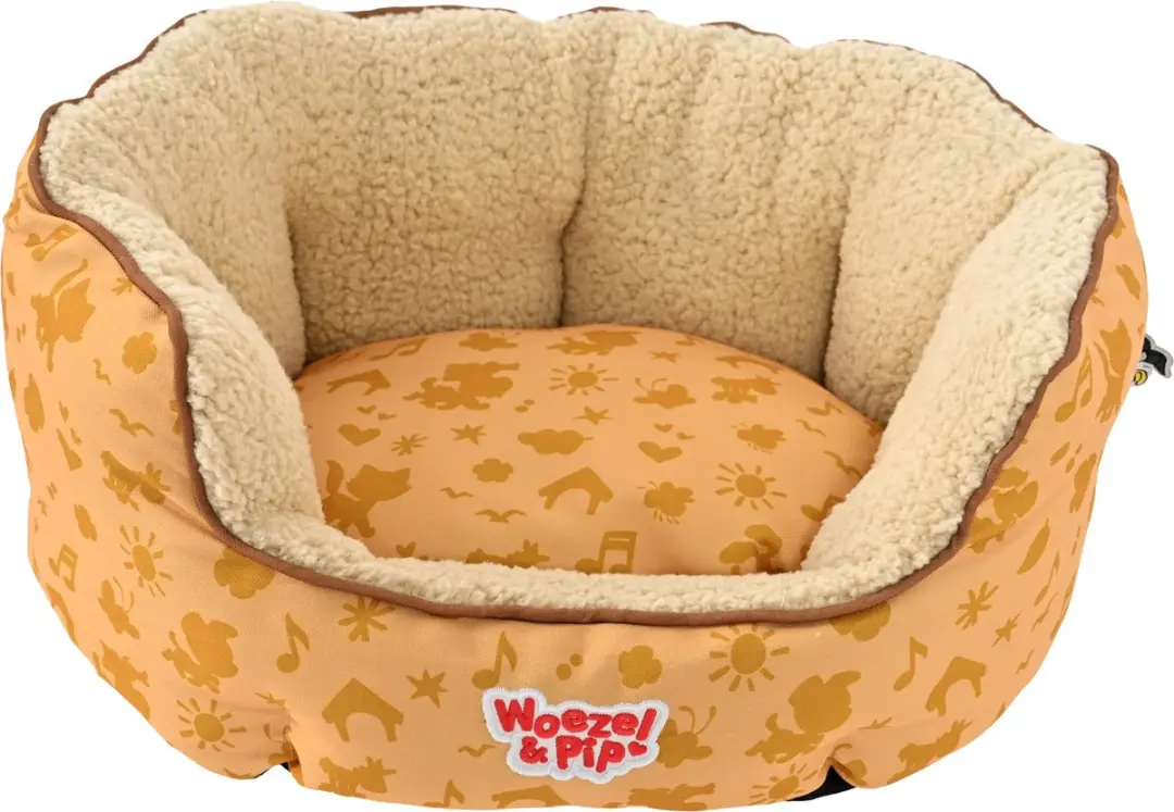 Woezel & Pip slaapmand rond geel 50cm