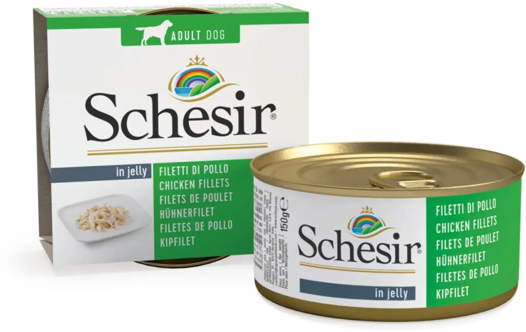 Schesir Hondenvoer Blik Jelly Kipfilet 150g - 10 Stuks