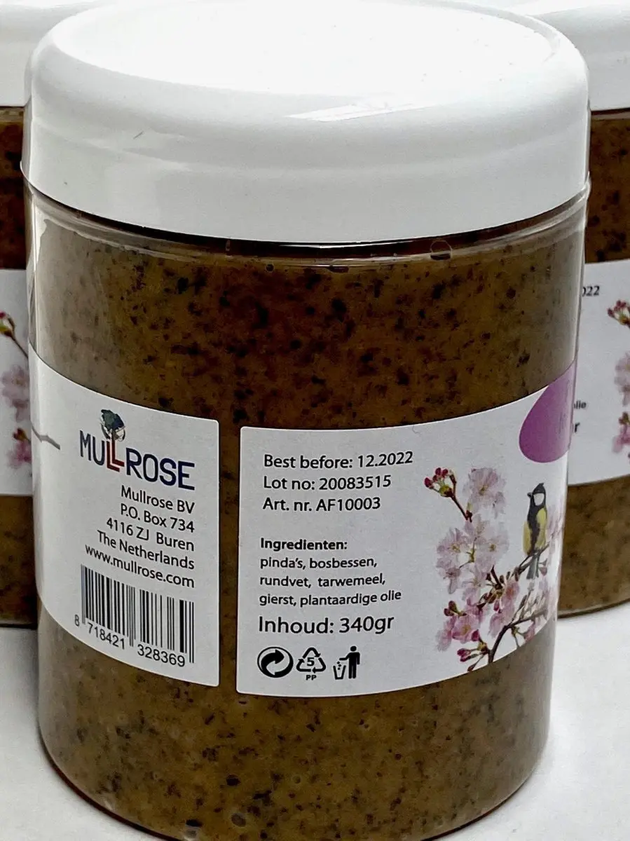 Mullrose Vogelvoer Pindakaas 3 Stuks