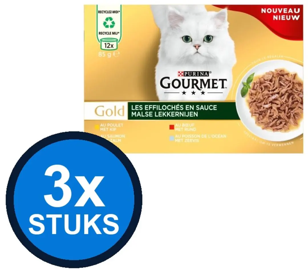 Gourmet Gold Blik Malse Lekkernijen 3x12x85g