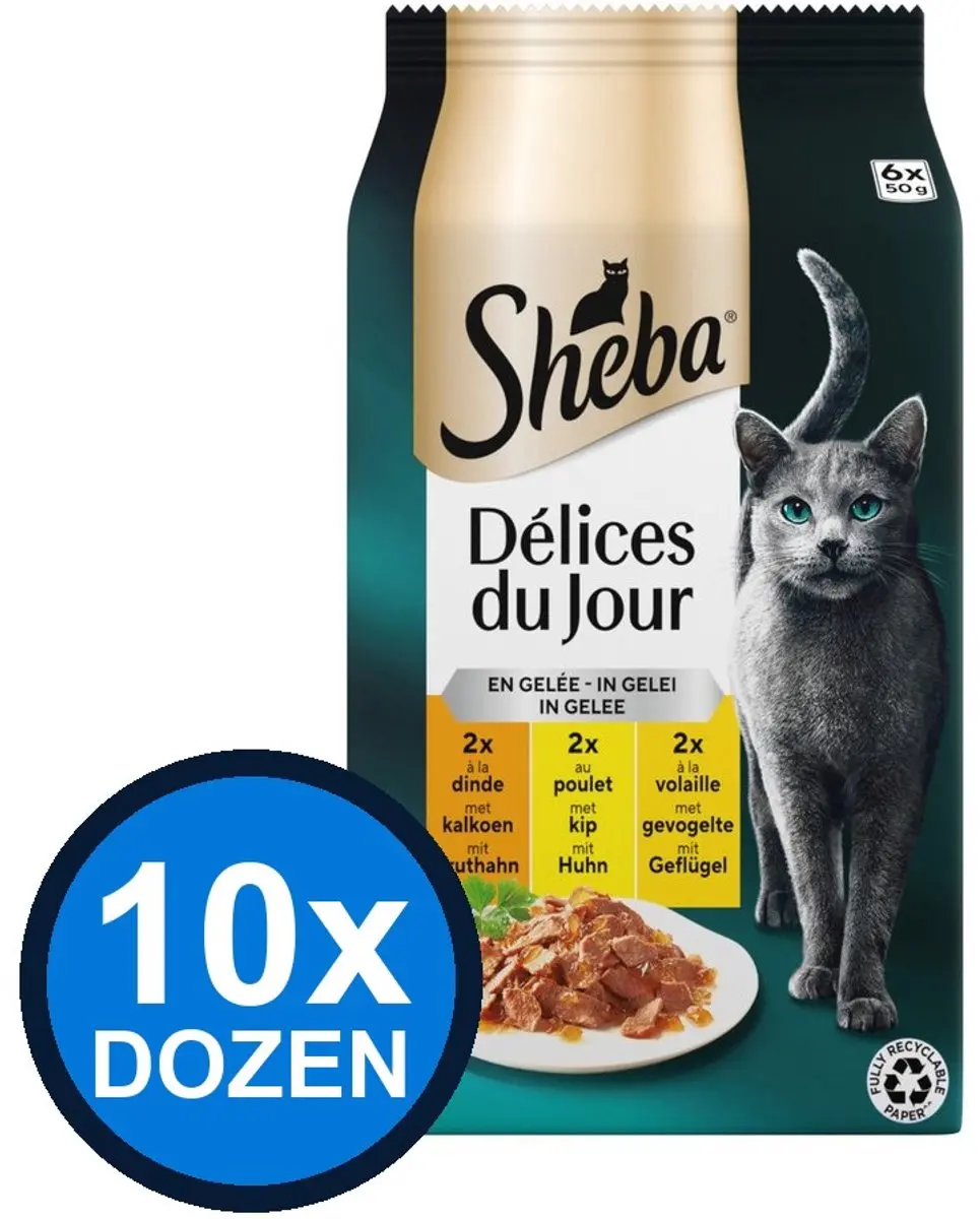 Sheba Délices Du Jour Gelei Gevogelte Sel Kattenvoer Natvoer