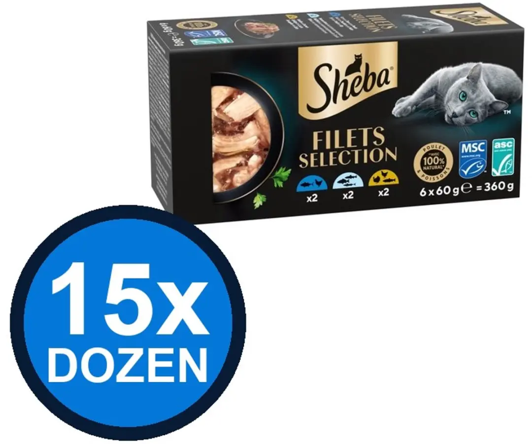 Sheba Filets Alu Saus Witte Vis Multipack 15x60g