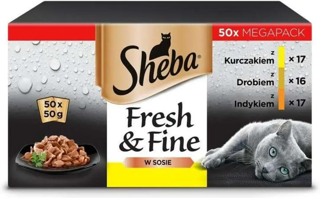 Sheba Fresh & Fine Kattenvoer - Kip/Gevogelte/Kalkoen - 50 Stuks