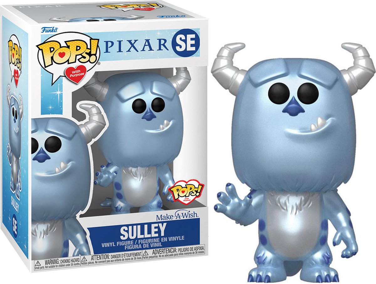 Funko Monsters, Inc. - Disney Make A Wish 2022 POP! Disney Sulley Metallic 9 cm Verzamelfiguur - Blauw