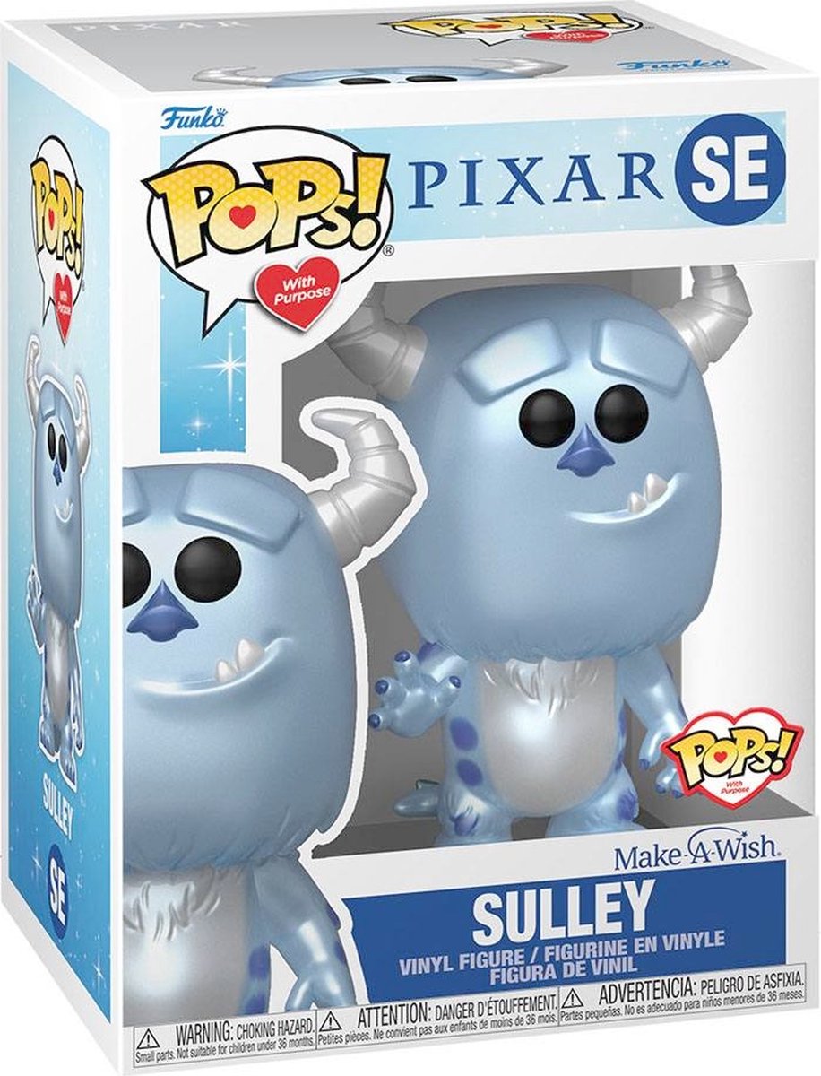 Funko Monsters, Inc. - Disney Make A Wish 2022 POP! Disney Sulley Metallic 9 cm Verzamelfiguur - Blauw