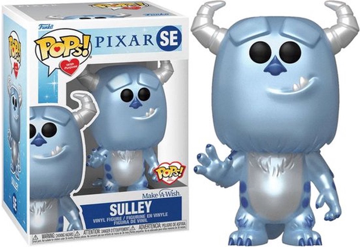 Funko Monsters, Inc. - Disney Make A Wish 2022 POP! Disney Sulley Metallic 9 cm Verzamelfiguur - Blauw