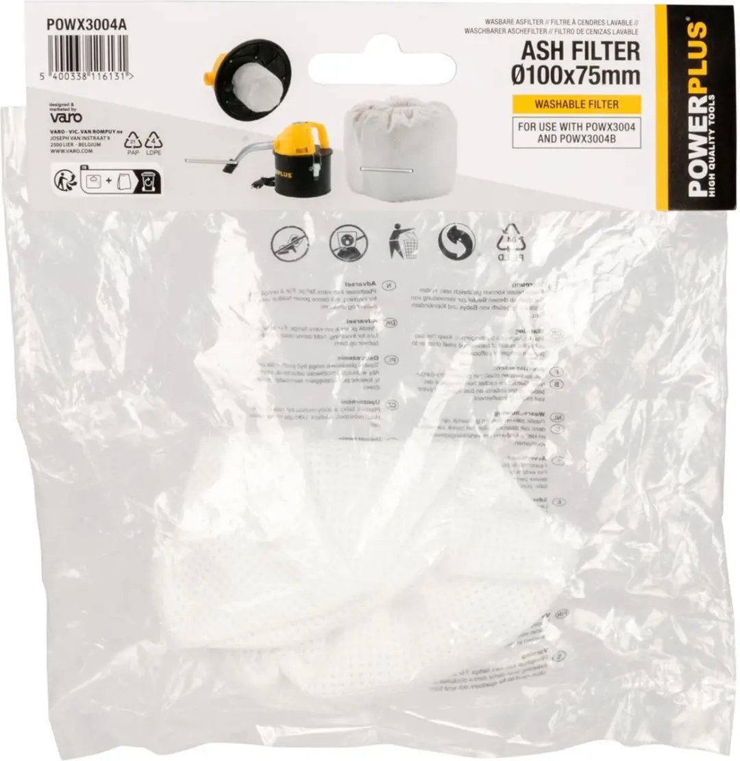 Powerplus POWX3004A Wasbaar Asfilter - Wit