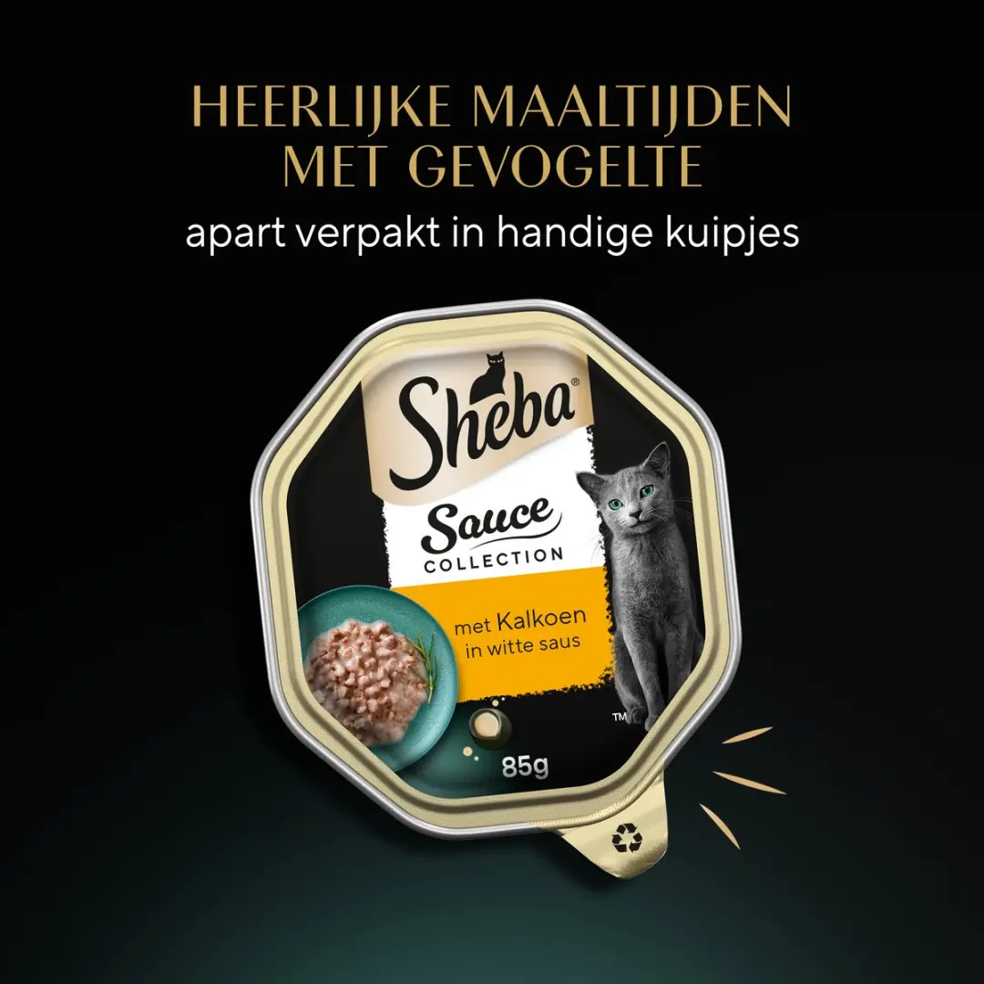 Sheba Sauce Collection Kalkoen Kuipjes 22x85g