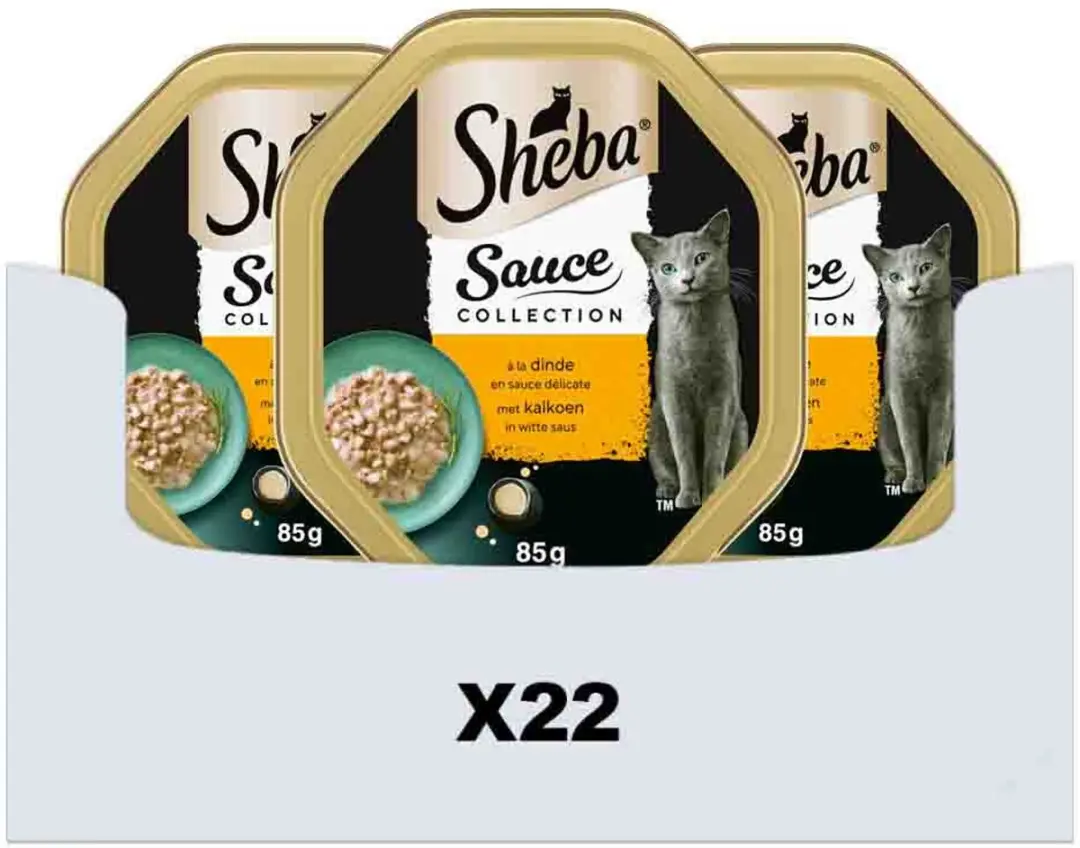 Sheba Sauce Collection Kalkoen Kuipjes 22x85g - afbeelding 6 van 6