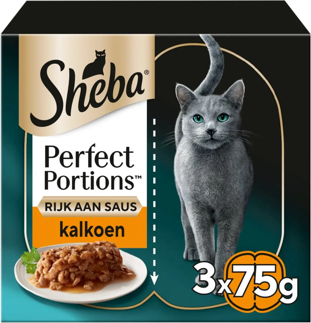 Sheba Perfect Portions Kalkoen in Saus Kattenvoer - 24x75g