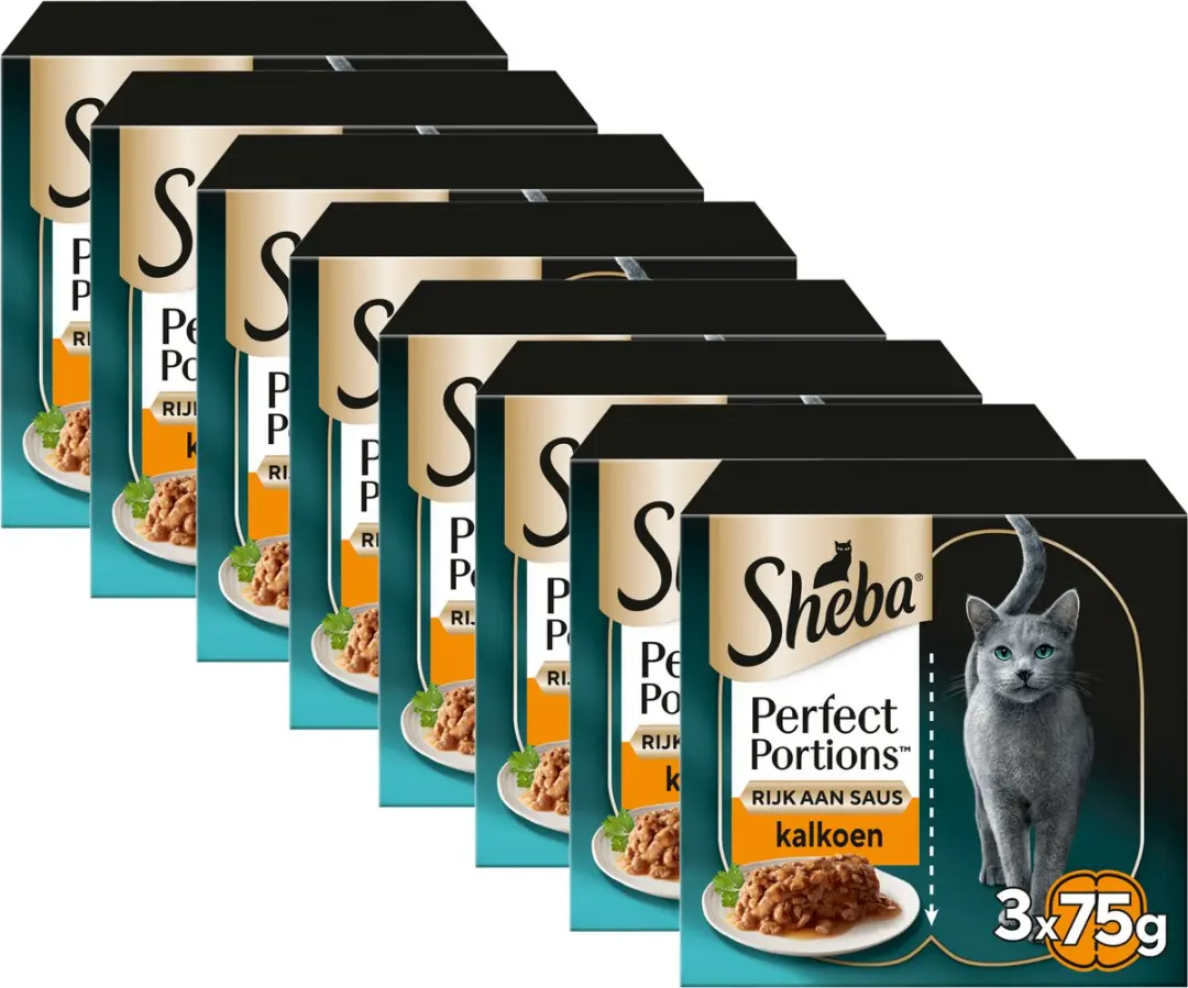 Sheba Perfect Portions Kalkoen in Saus Kattenvoer