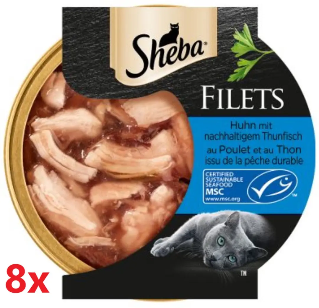 Sheba Filets Kip & Tonijn in Saus 8x60g