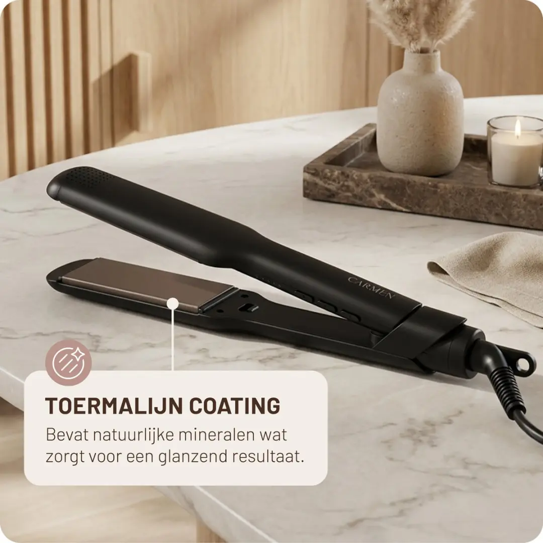 Carmen CST3865B Stijltang - Toermalijn - 5 standen - Zwart