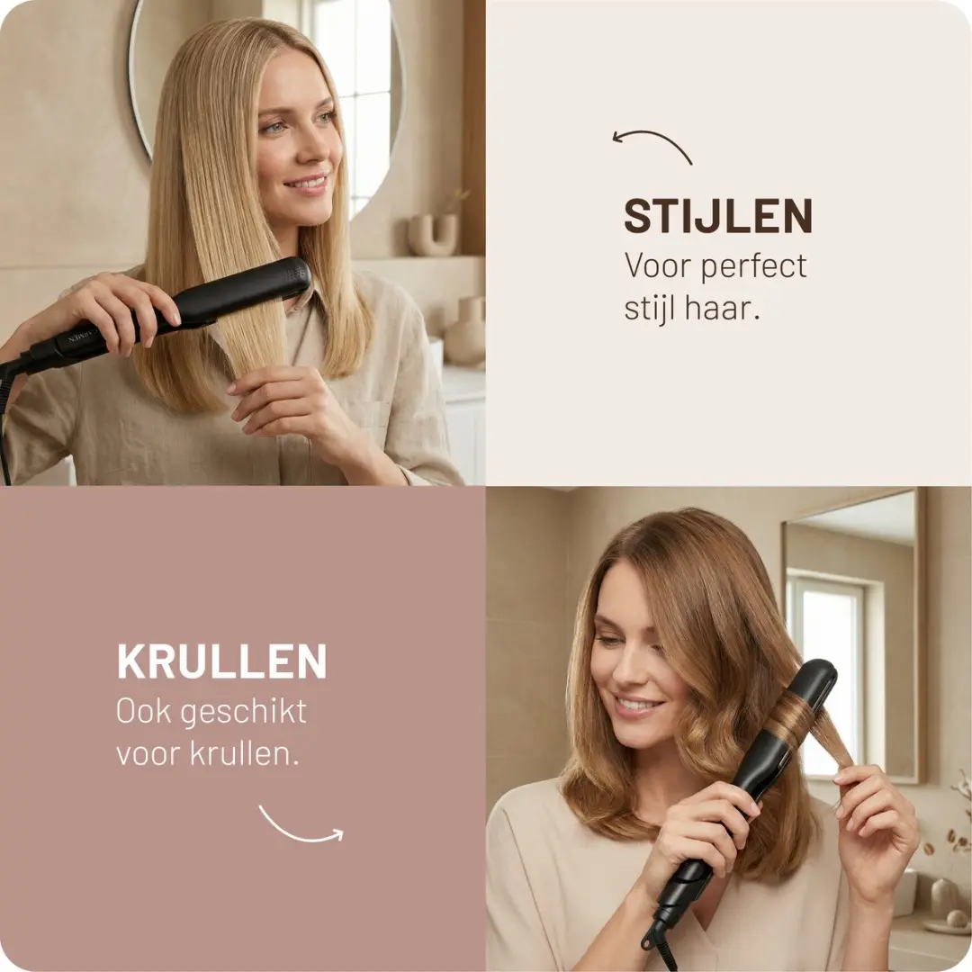 Carmen CST3865B Stijltang - Toermalijn - 5 standen - Zwart