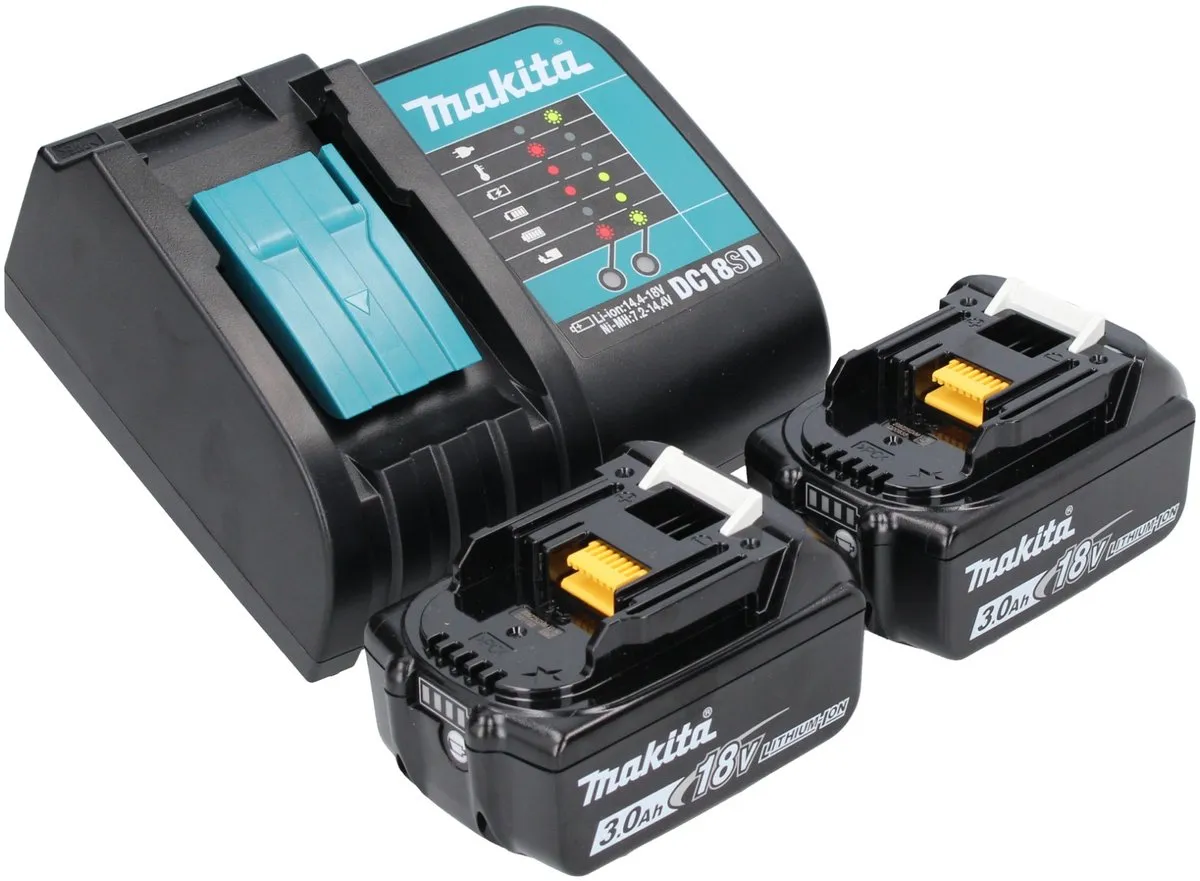 Makita DHP 490 SFJ accu klopboormachine 18 V 65 Nm borstelloos + 2x accu 3,0 Ah + lader + Makpac