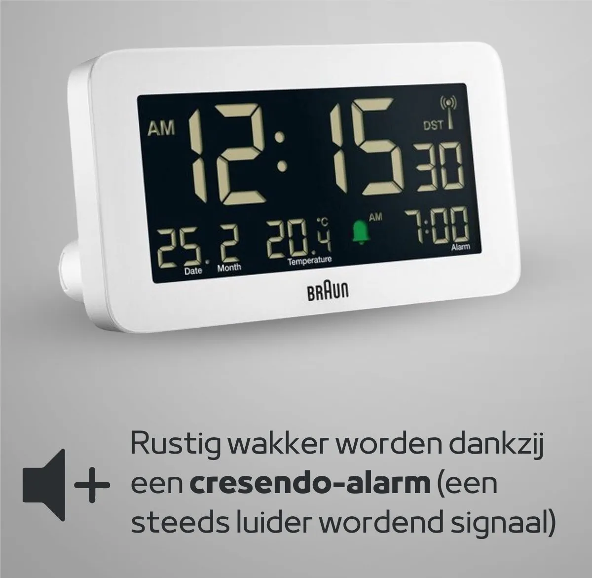 Braun BC10W-DCF Wekker - Radiogestuurd - Wit