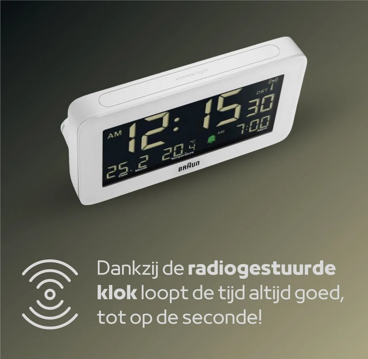 Braun BC10W-DCF Wekker - Radiogestuurd - Wit