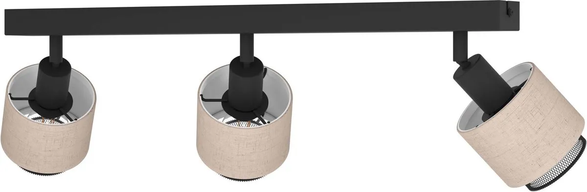 Eglo Rosley Spot E14 - 3x40W - Zwart/Beige