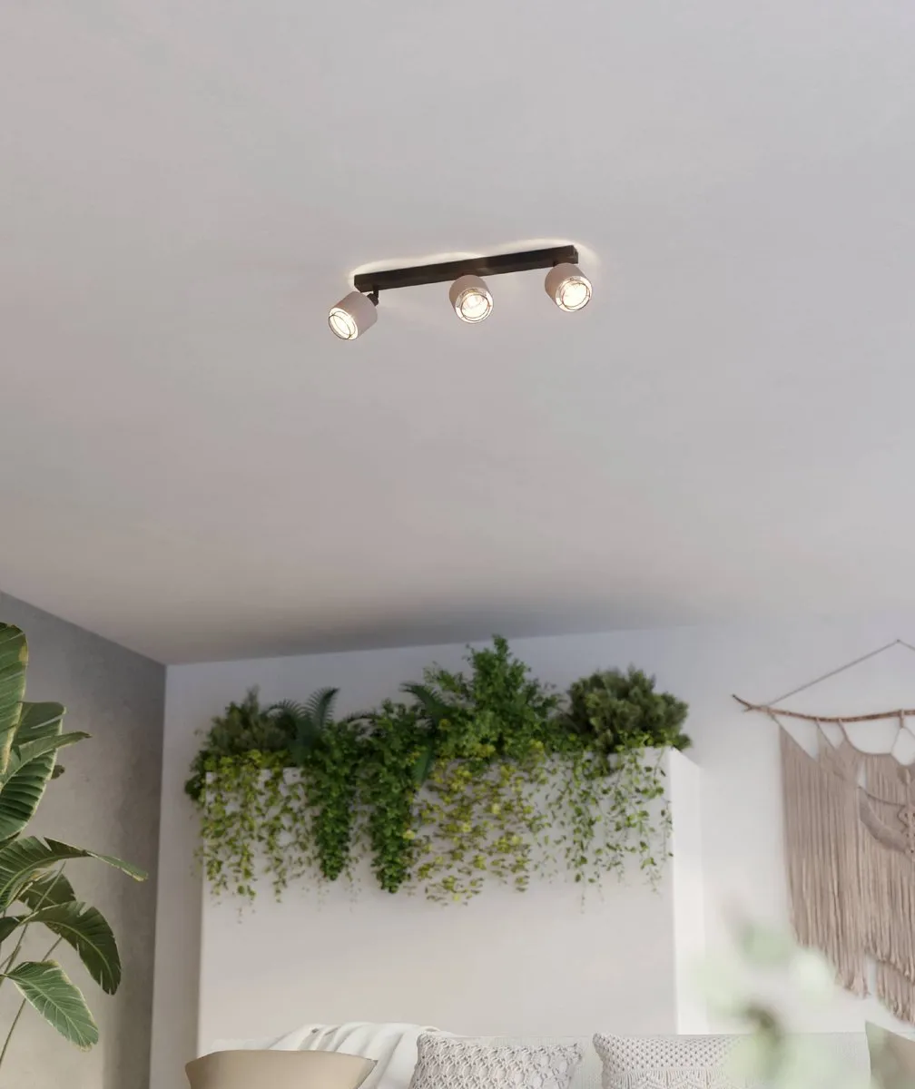 Eglo Rosley Spot E14 - 3x40W - Zwart/Beige