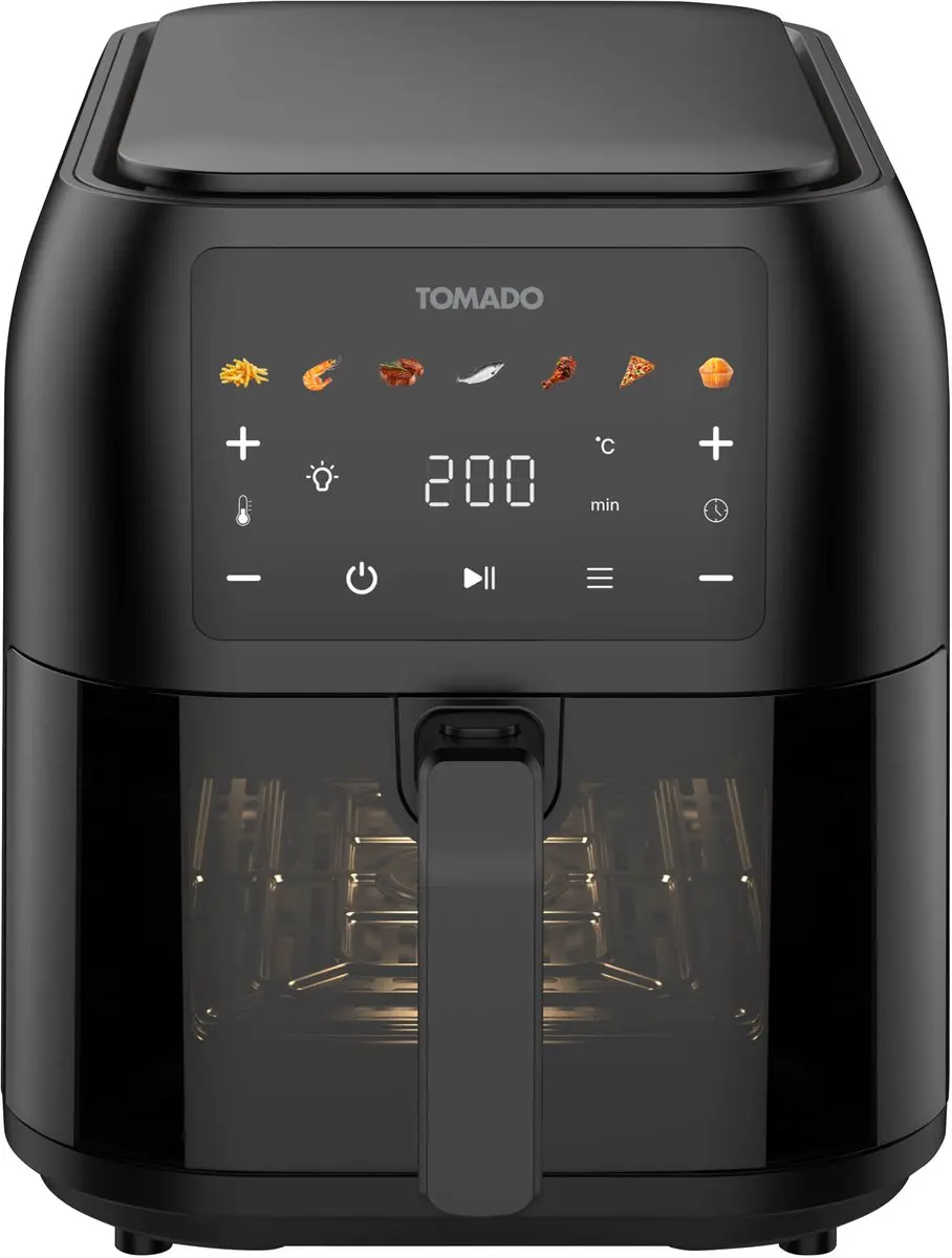 Tomado TAF8002B XXL Airfryer 8L - 1700W - 10 Programma's - Zwart