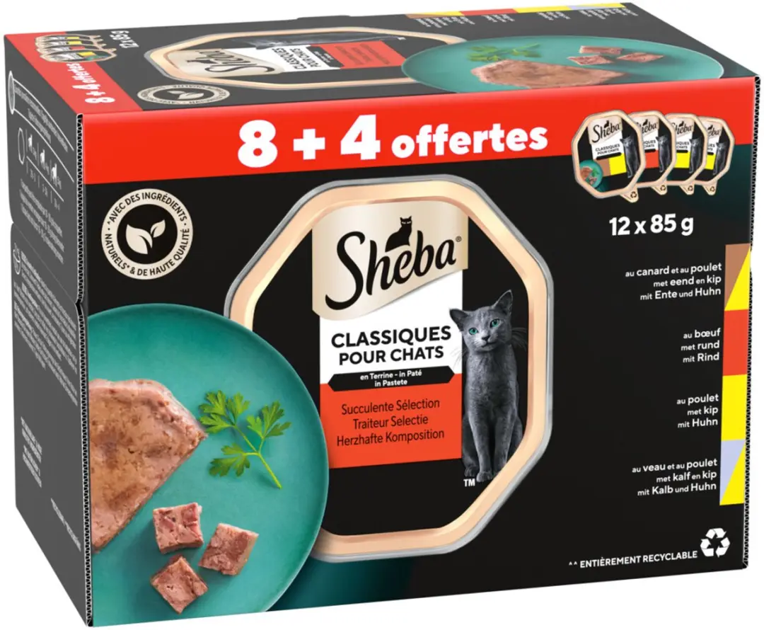 Sheba Nat Classic Traiteur Paté Selectie