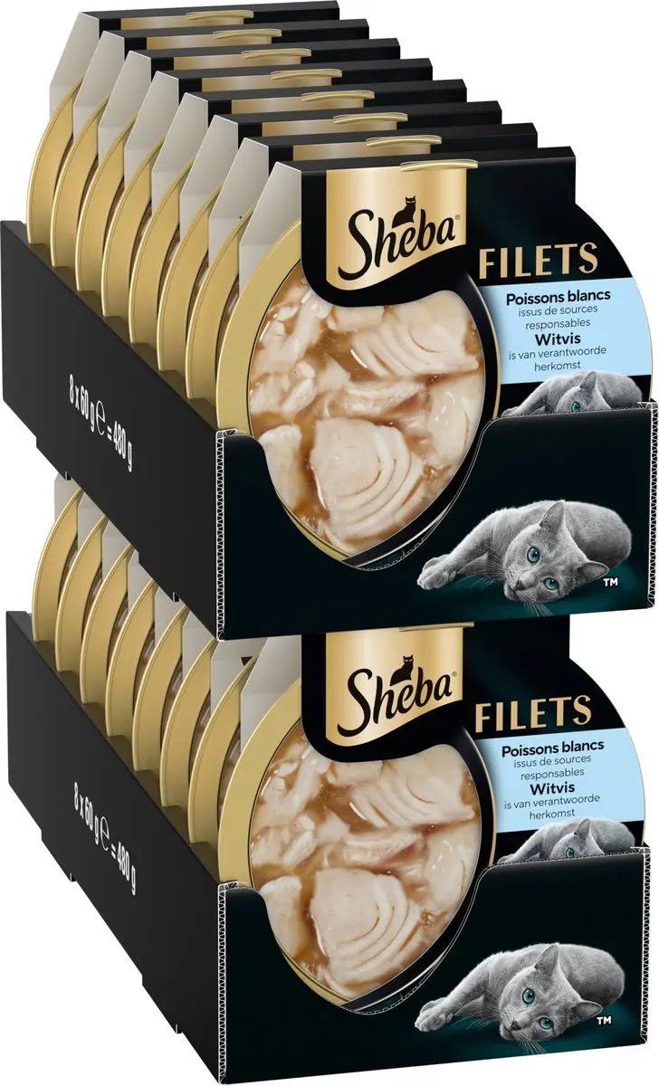 Sheba Filets Duurzame Witvis in Saus 16x60g