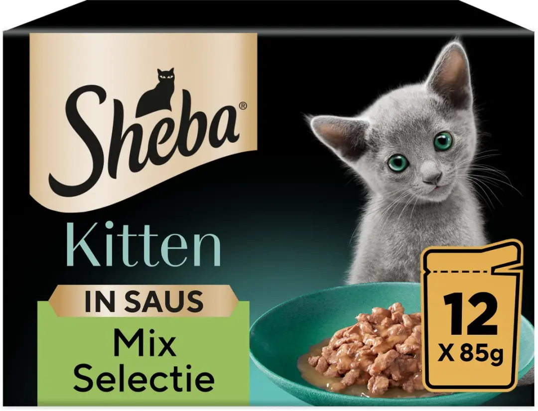 Sheba Kitten Mix Selectie Saus - 48x85g
