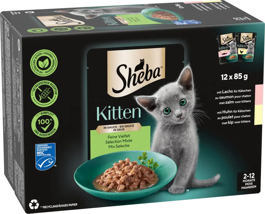 Sheba Kitten Mix Selectie Saus - 48x85g - afbeelding 6 van 6