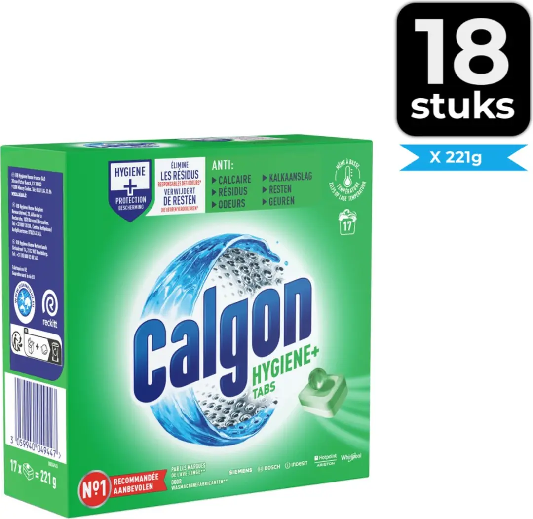 Calgon Wasmiddel Tabs Hygiëne+ 17 Stuks - 306 Stuks