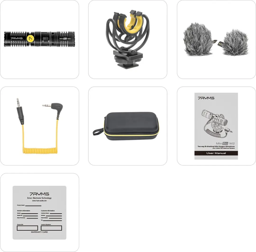 7RYMS MinBo M2 Richtmicrofoon - USB-C - Zwart/Geel