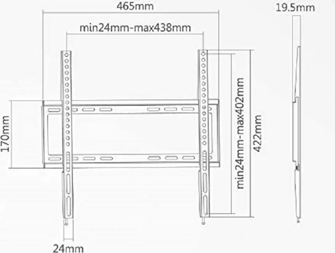 Superior SUPSTV006 TV Muurbeugel 70" - Zwart