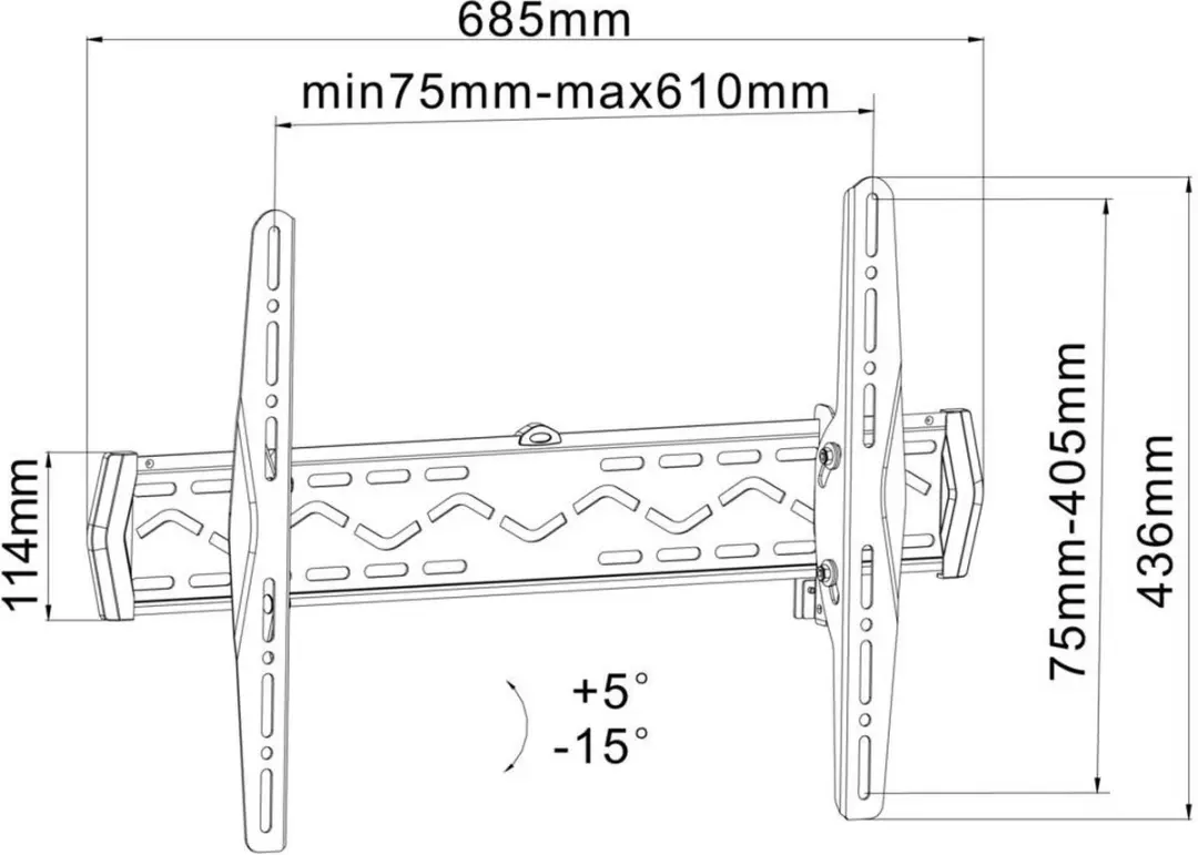 Reflecta PLANO Slim TV-beugel 23141 - Zwart