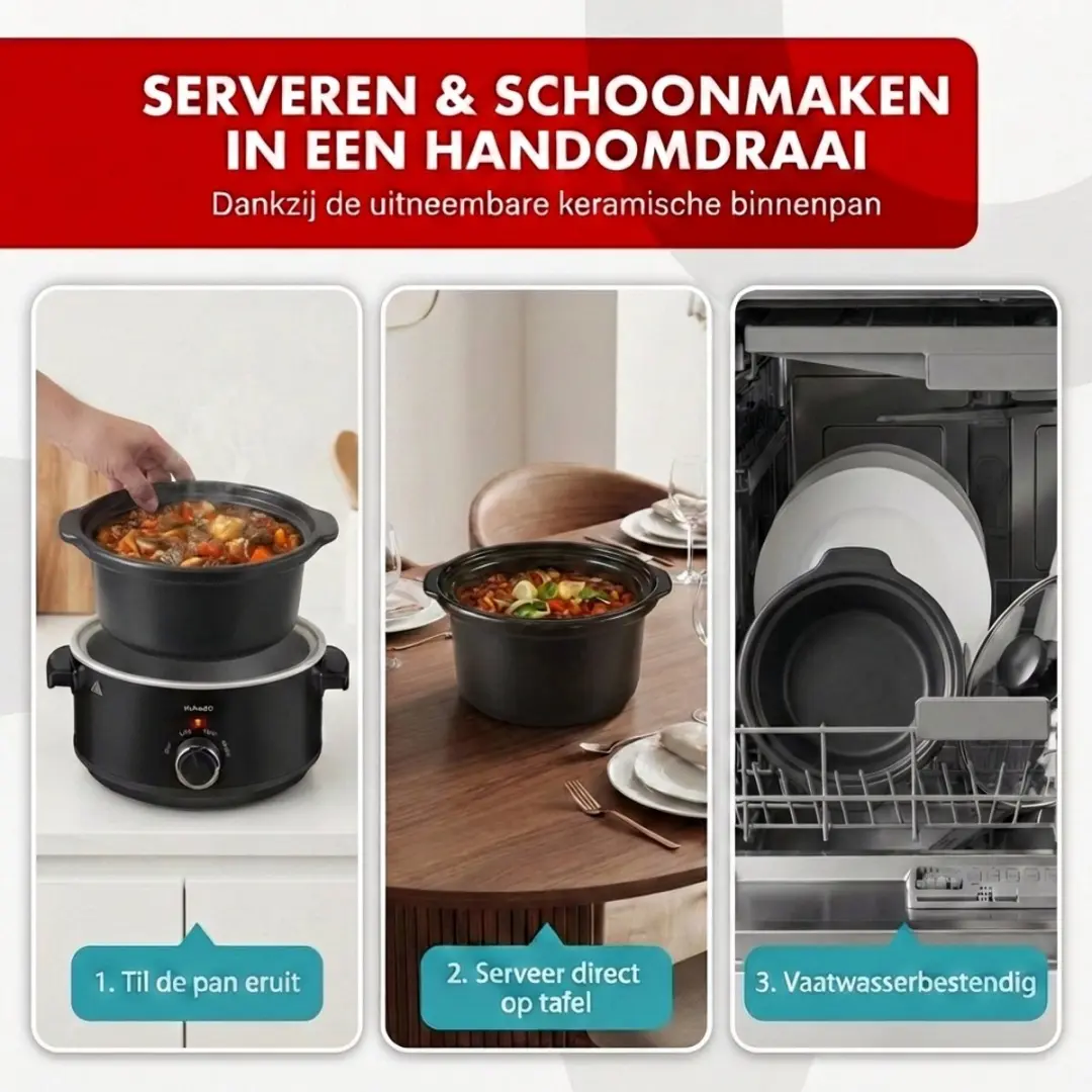 Tomado TSC3501B Slowcooker 3,5L - 3 standen - Zwart