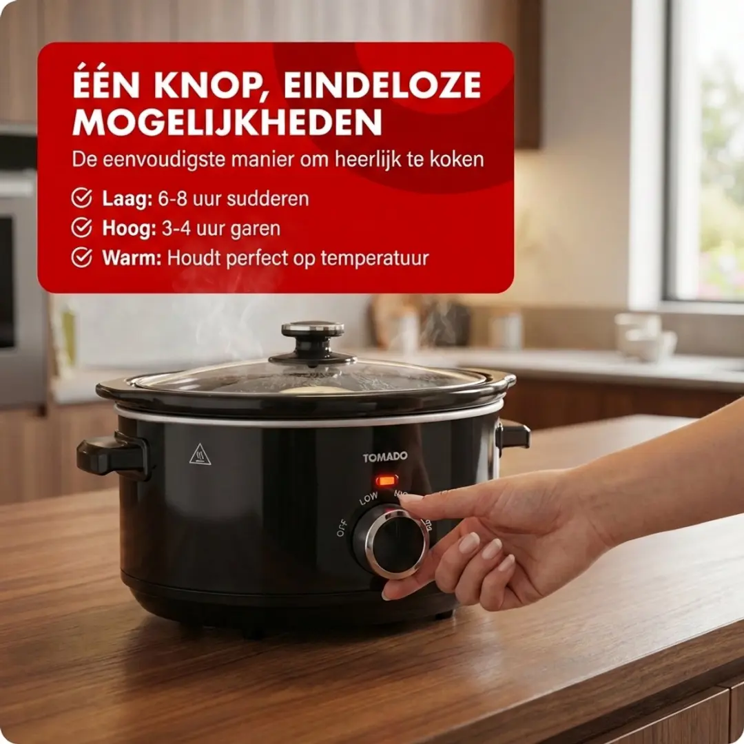 Tomado TSC3501B Slowcooker 3,5L - 3 standen - Zwart