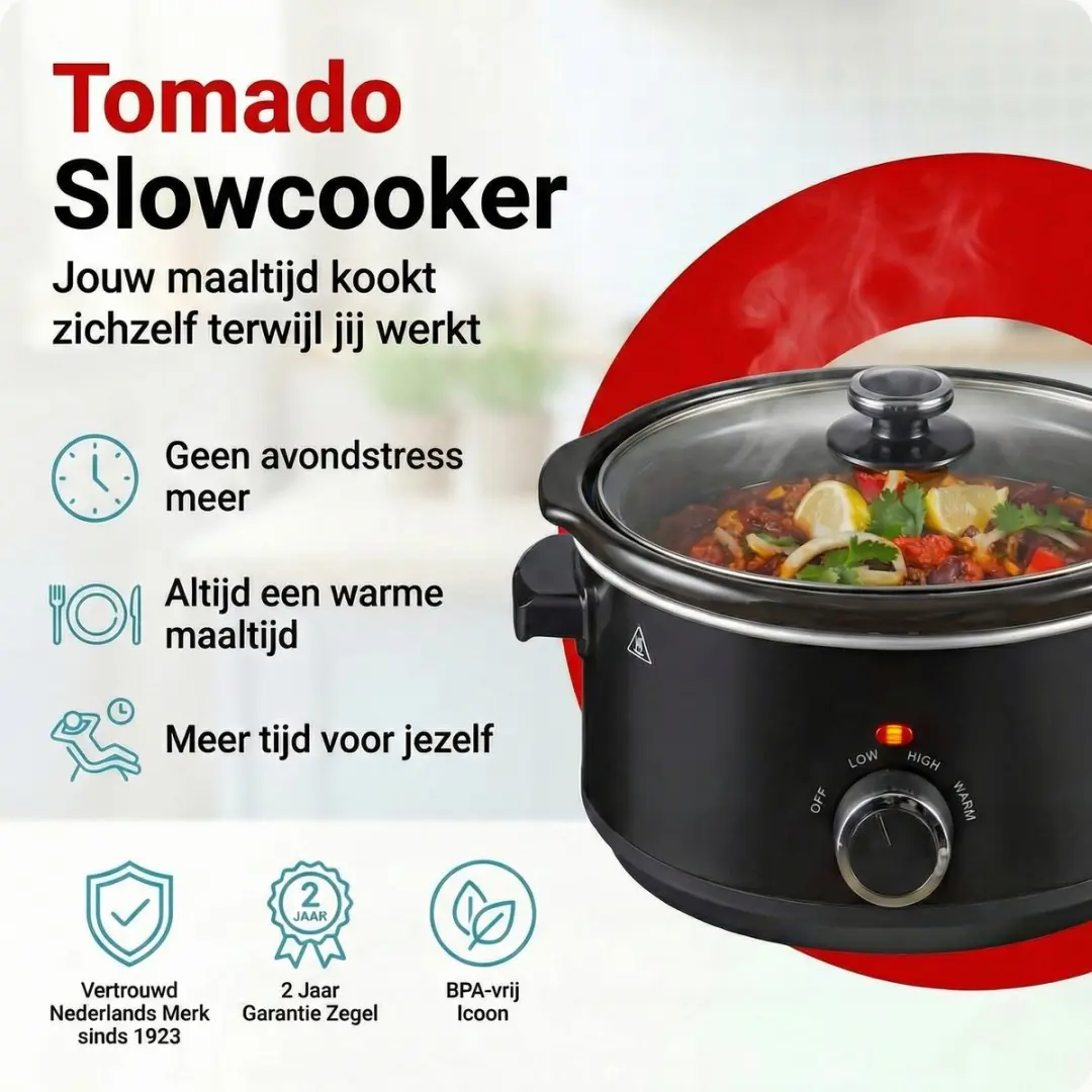 Tomado TSC3501B Slowcooker 3,5L - 3 standen - Zwart