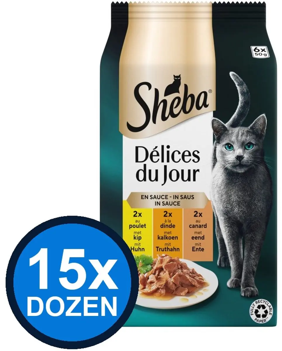 Sheba Delices Du Jour Saus Gevogelte Sel Multipack 15x