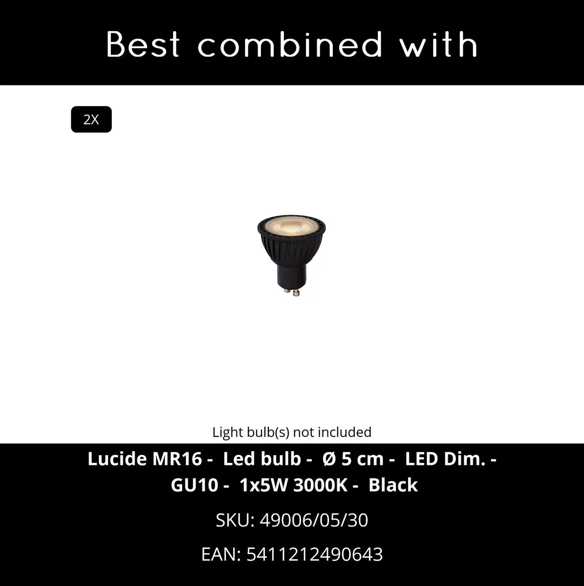 Lucide Trimless Inbouwspot 2xGU10 - Zwart