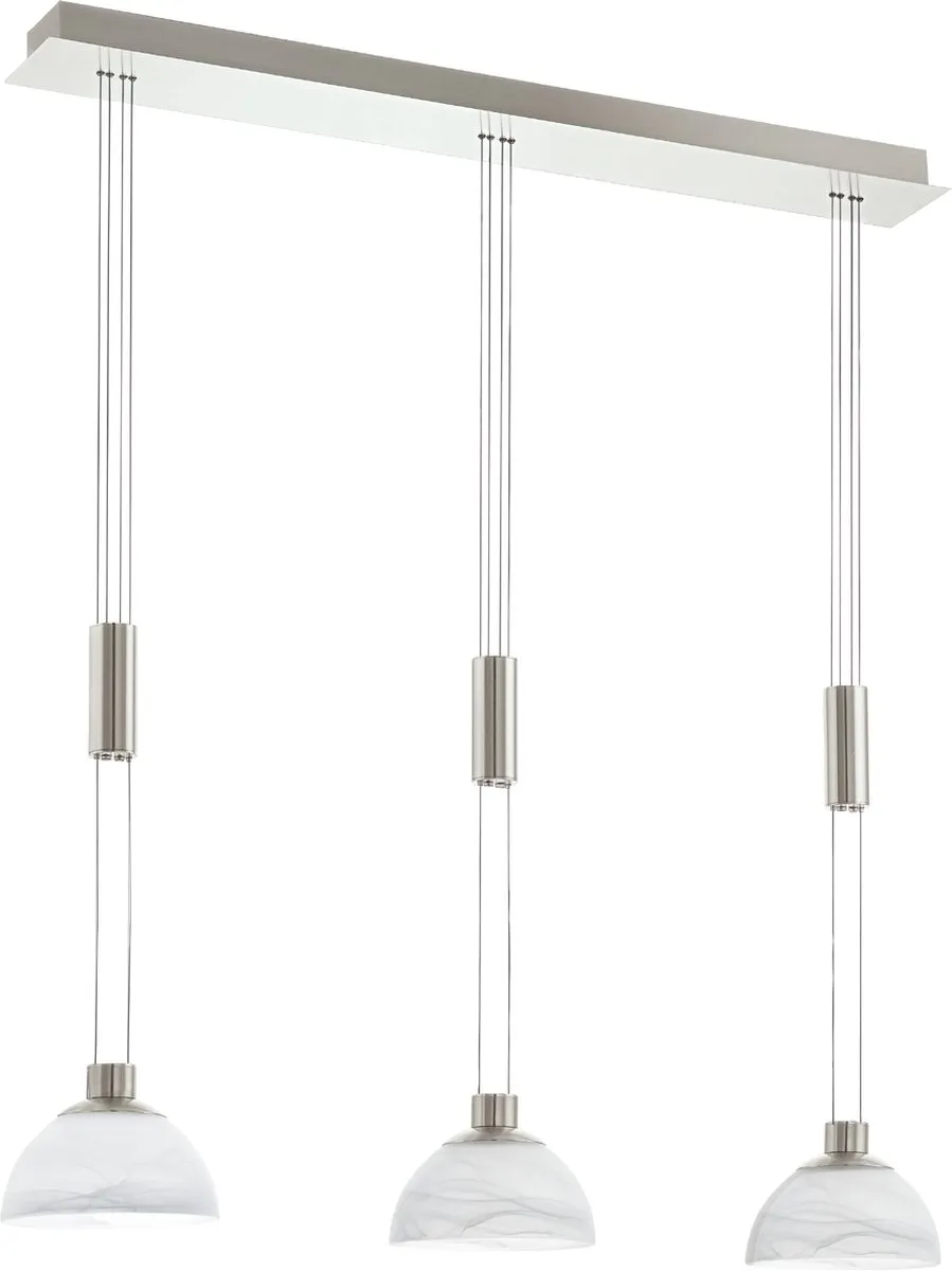 Eglo Montefio Hanglamp 3 Lichts - Nikkel-Mat - Wit