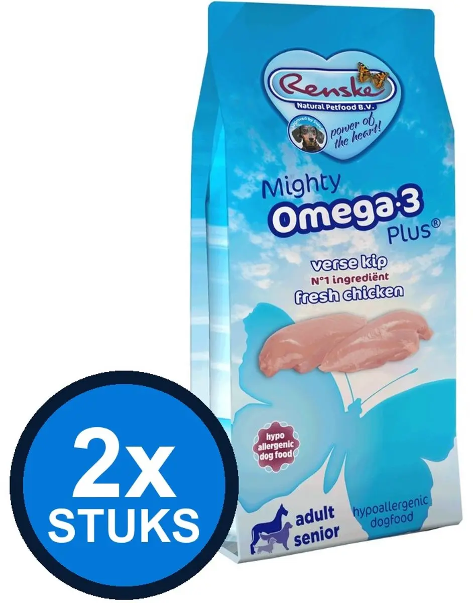 Renske Mighty Omega-3 Plus Kip 3kg Hondenvoer