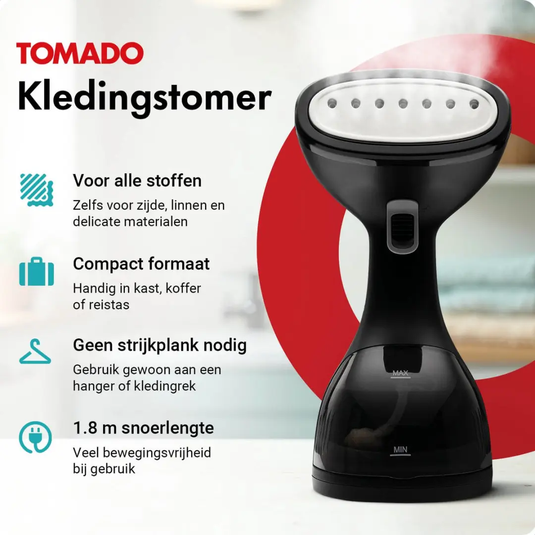 Tomado TSH1201B Kledingstomer 1200W - Zwart