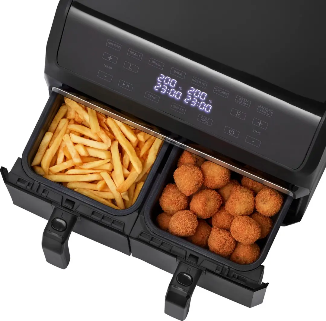 Tomado TAF8001B Dubbele Airfryer 2x4L - 1700W - Zwart